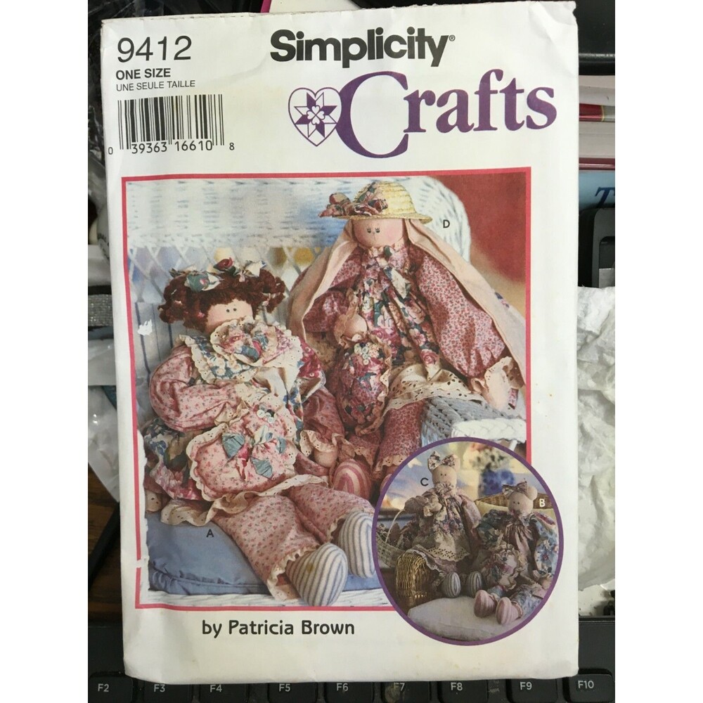 Simplicity Crafts Vintage Dolls Cat Patricia Brown 1995 Uncut 9412 Free Shipping